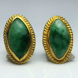 22k Gold Chinese Jade Earrings