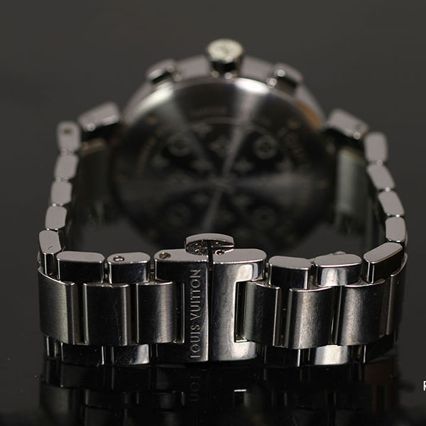 LOUIS VUITTON Stainless Steel Rubber 39mm Tambour Lovely Cup Quartz Watch  Black 396147