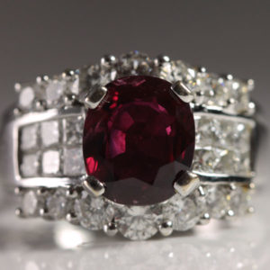 Natural GIA Certified Ruby Diamond Ring
