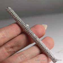 2.50ctw diamond pave stick pin brooch pendant 18k white gold