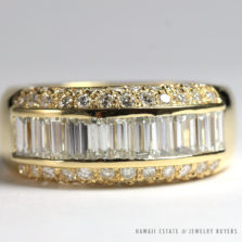 2.2ctw Diamond Baguette 18k Yellow Gold Ring