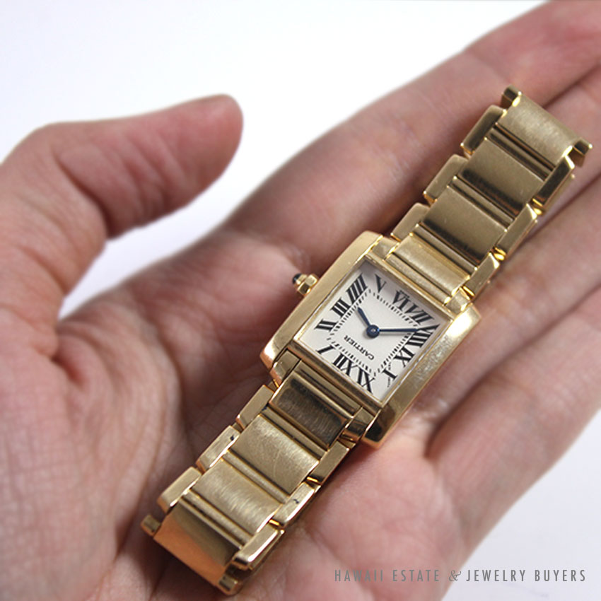 CARTIER TANK FRANCAISE SMALL 18K YELLOW GOLD LADIES WATCH