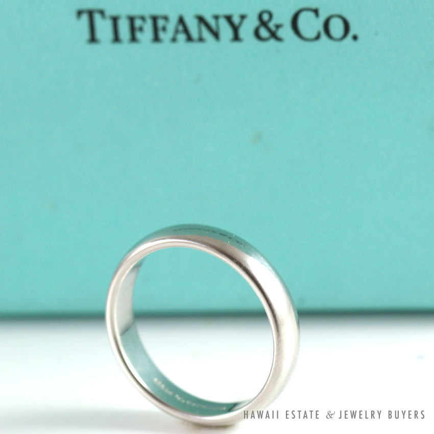 AUTHENTIC TIFFANY & CO. CLASSIC WEDDING BAND RING IN PLATINUM 4.5MM ...