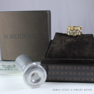 ROBERTO COIN APPASSIONATA TWO TONE 3 ROW DIAMOND RING W/ COMPLETE BOX + SCOPE