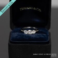TIFFANY & CO. 4.7g PLATINUM 1ctw VVS1/F DIAMOND RING SIZE 4.75 WITH PAPERS