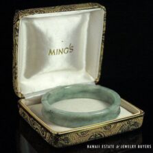Ming's Hawaii Concave Jade Bangle Bracelet