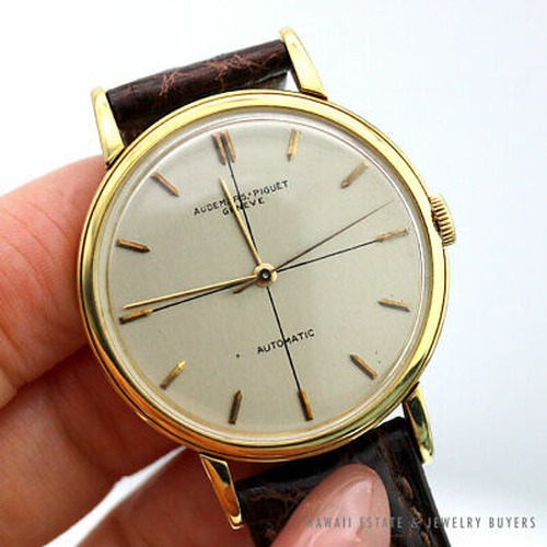 Audemars Piguet Geneve 18K Yellow Gold Automatic 30mm Men's Leather Strap Watch - Image 2
