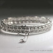 Art Deco Old European Cut Diamond Platinum Link Bracelet