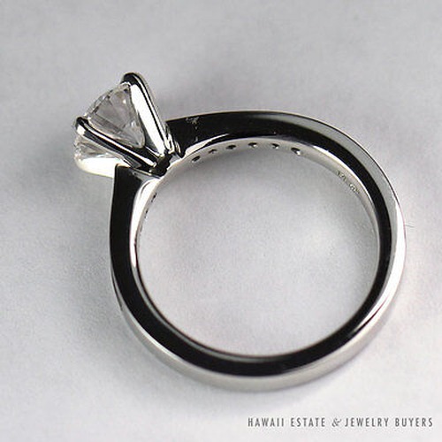 Blue Nile GIA Round Diamond Platinum Solitaire Engagement Ring Size 4 - Image 5