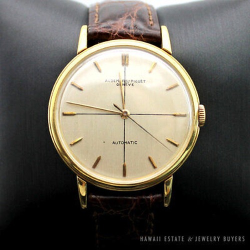 Audemars Piguet Geneve 18K Yellow Gold Automatic 30mm Men's Leather Strap Watch