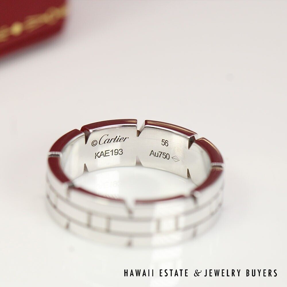 Cartier Tank Francaise 18K White Gold Ring Size 56 w/ Boxes and papers - Image 7