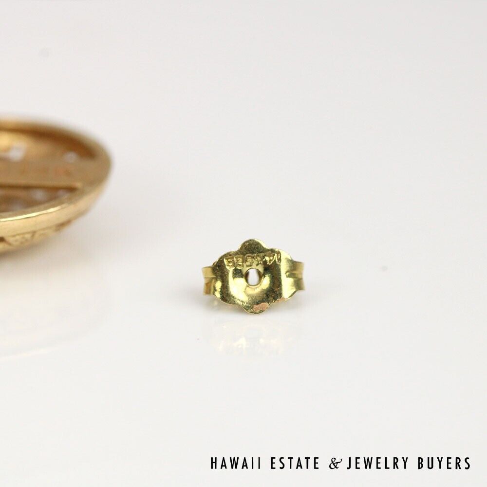 Ming's Hawaii Four Seasons 18mm 4.8g 14K Yellow Gold Round Earrings - Image 5