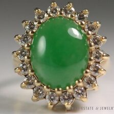 Natural Grade A Jade Cabochon Ring